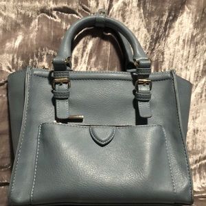 Blue/grey Zara Basics hand bag.